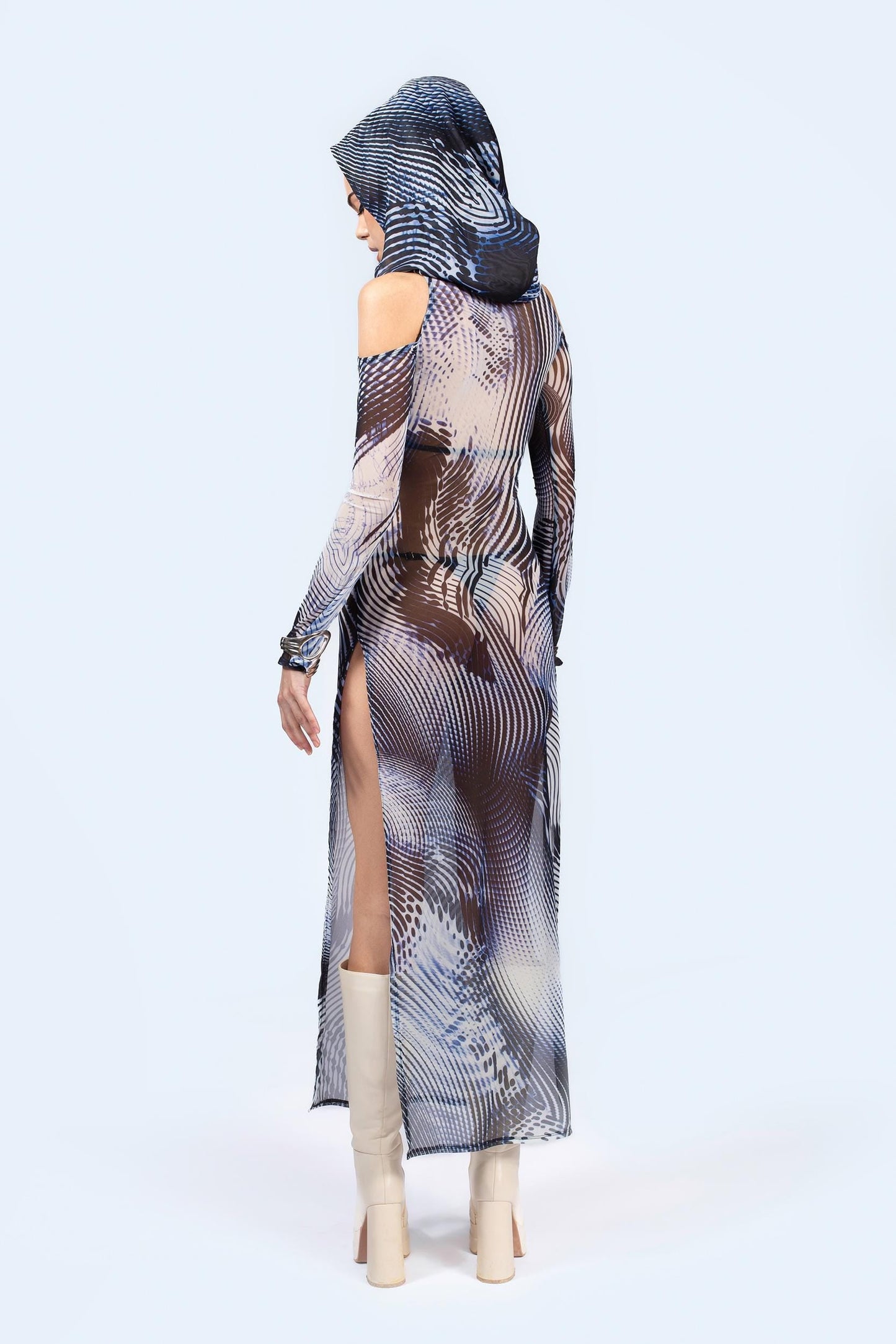 New Wave Hooded Long Sleeve Dress