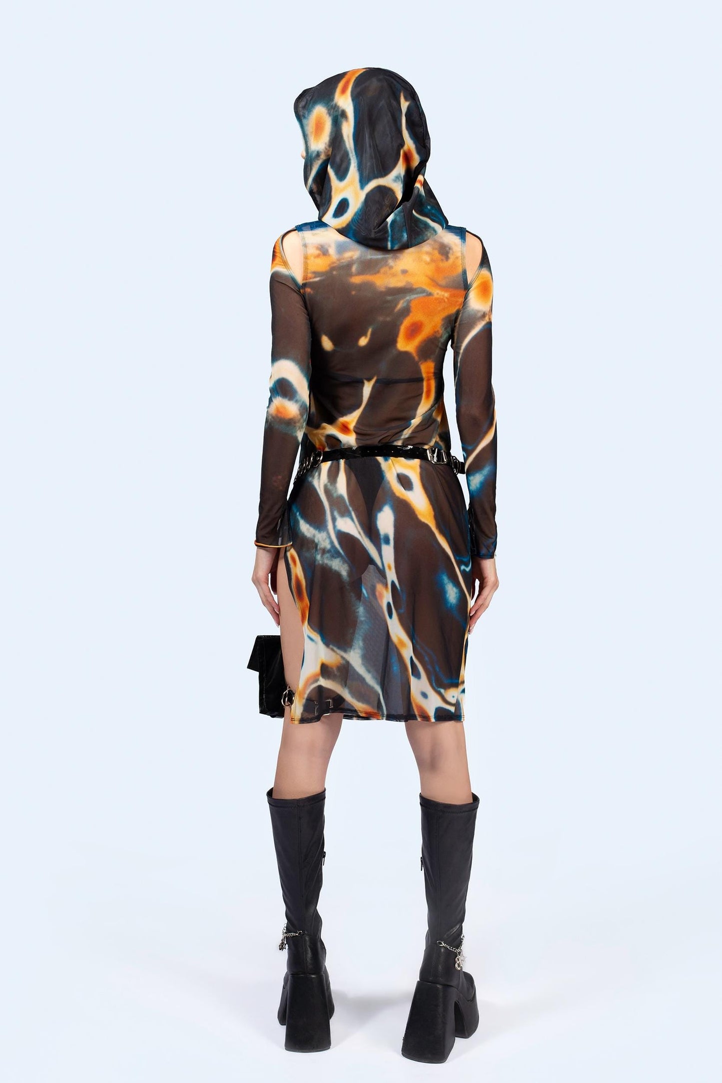 Slow Drift Mesh Hooded Dress
