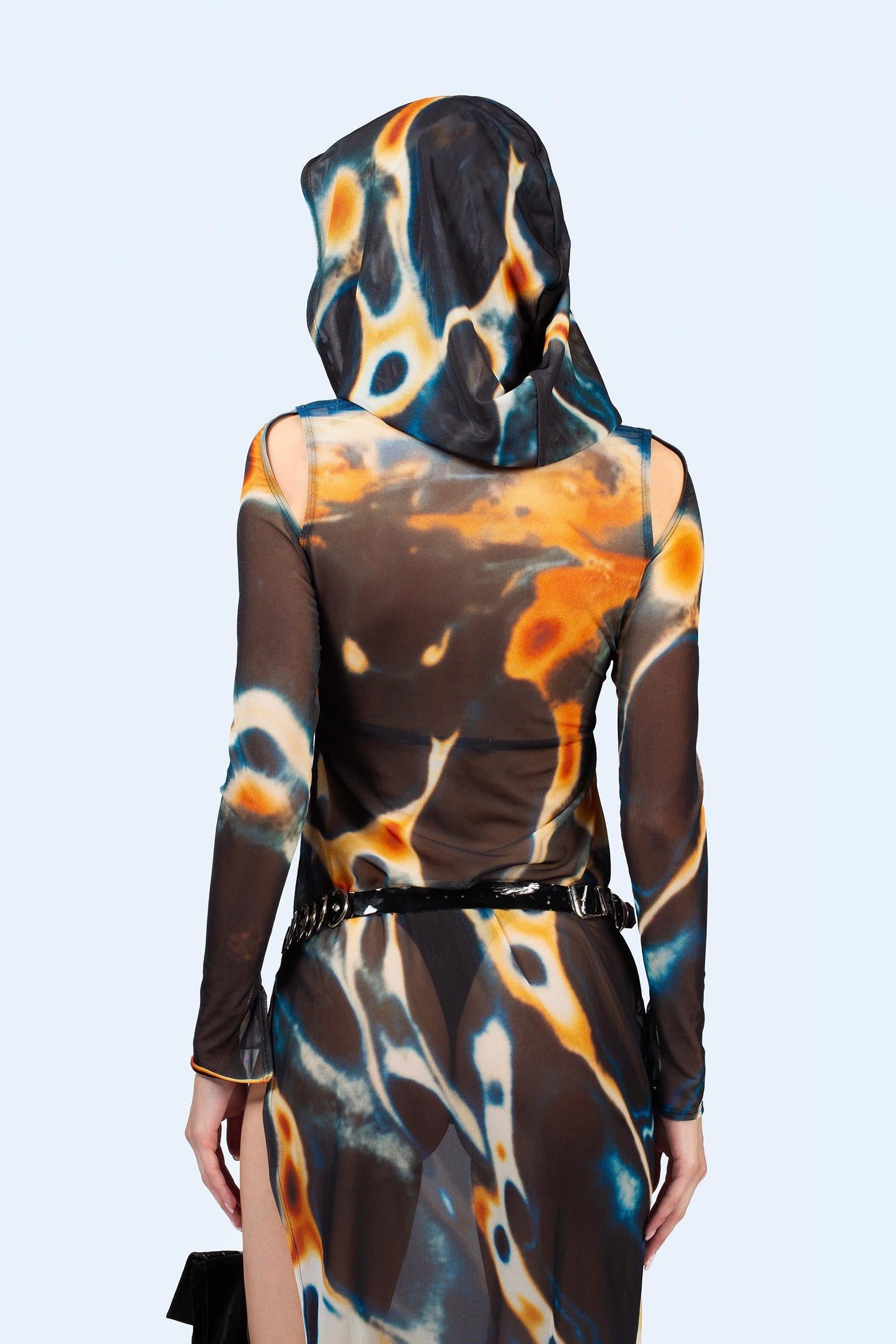Slow Drift Mesh Hooded Dress
