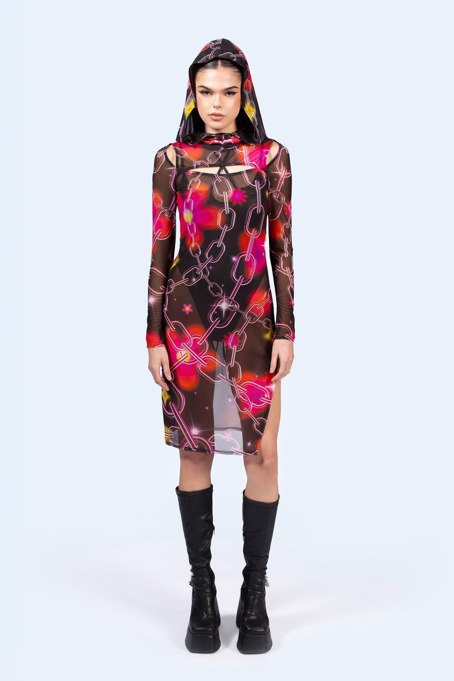 Target Tangle Mesh Hooded Dress