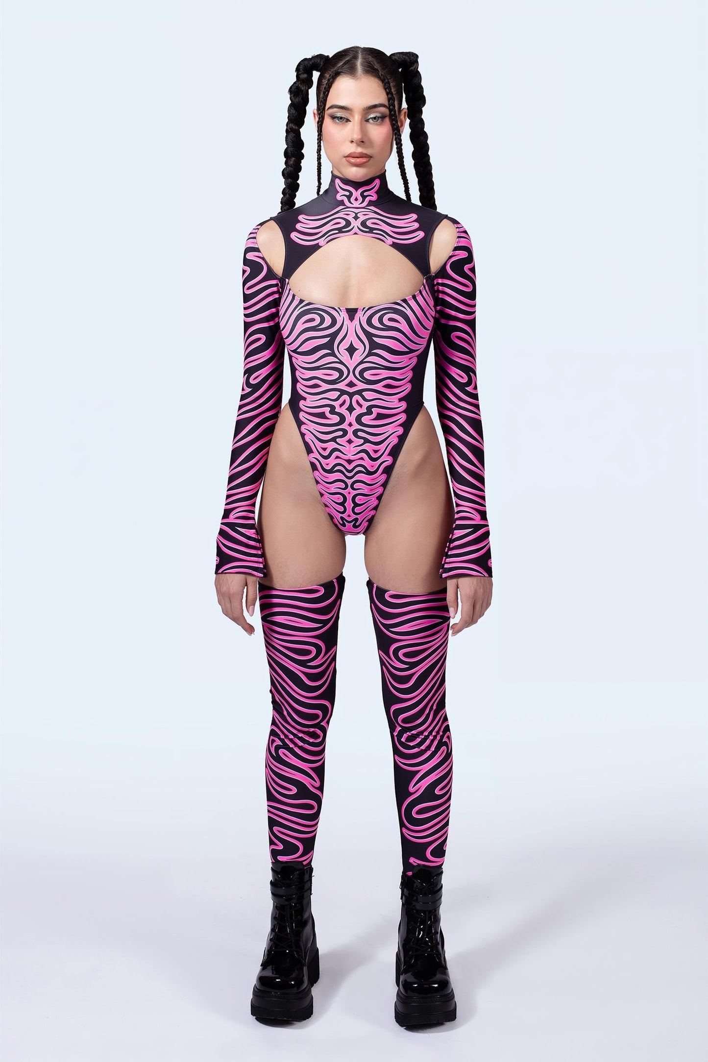 Eye Of The Pink Tiger Keyhole Bodysuit