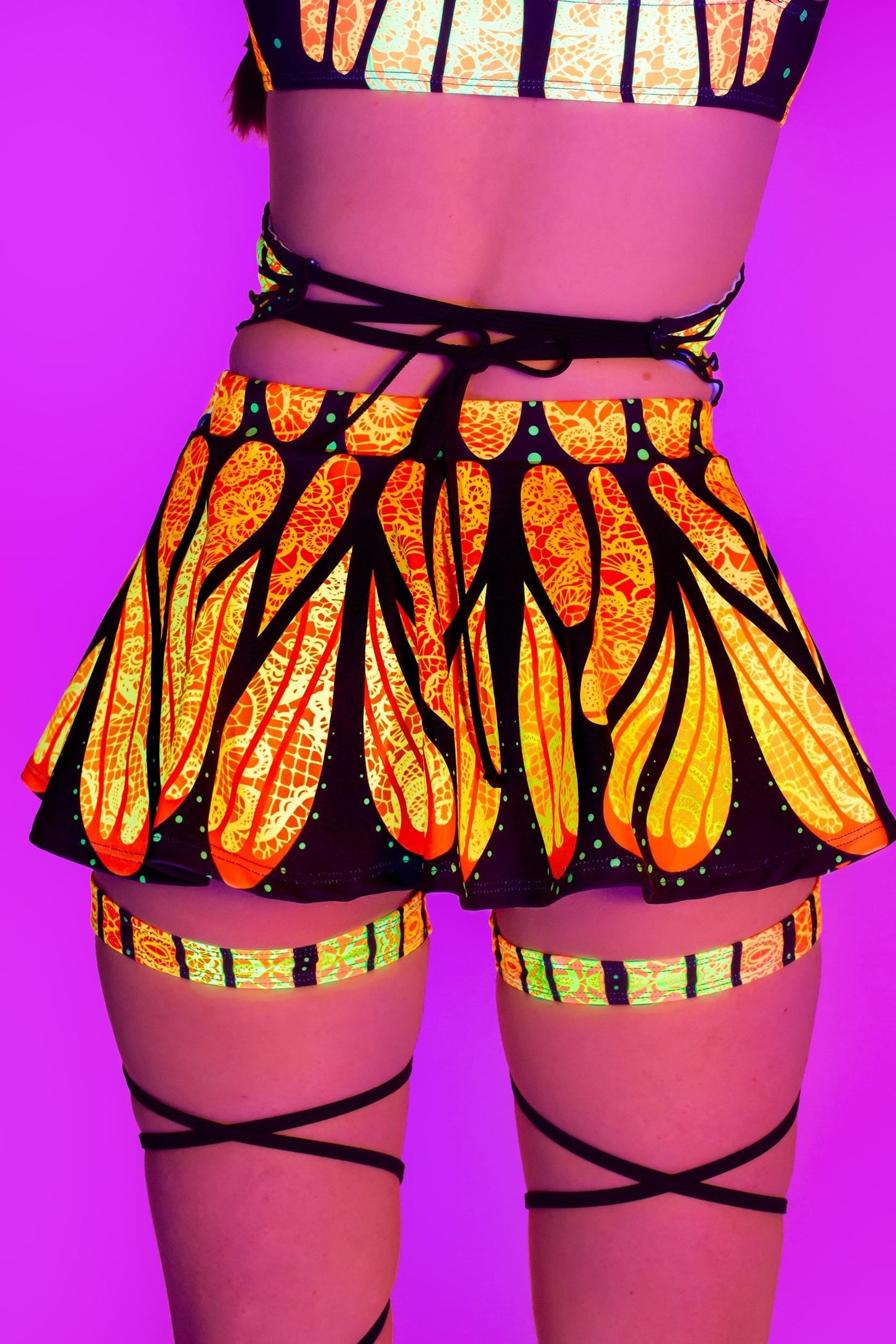 Brilliant Orange Frilly Skirt