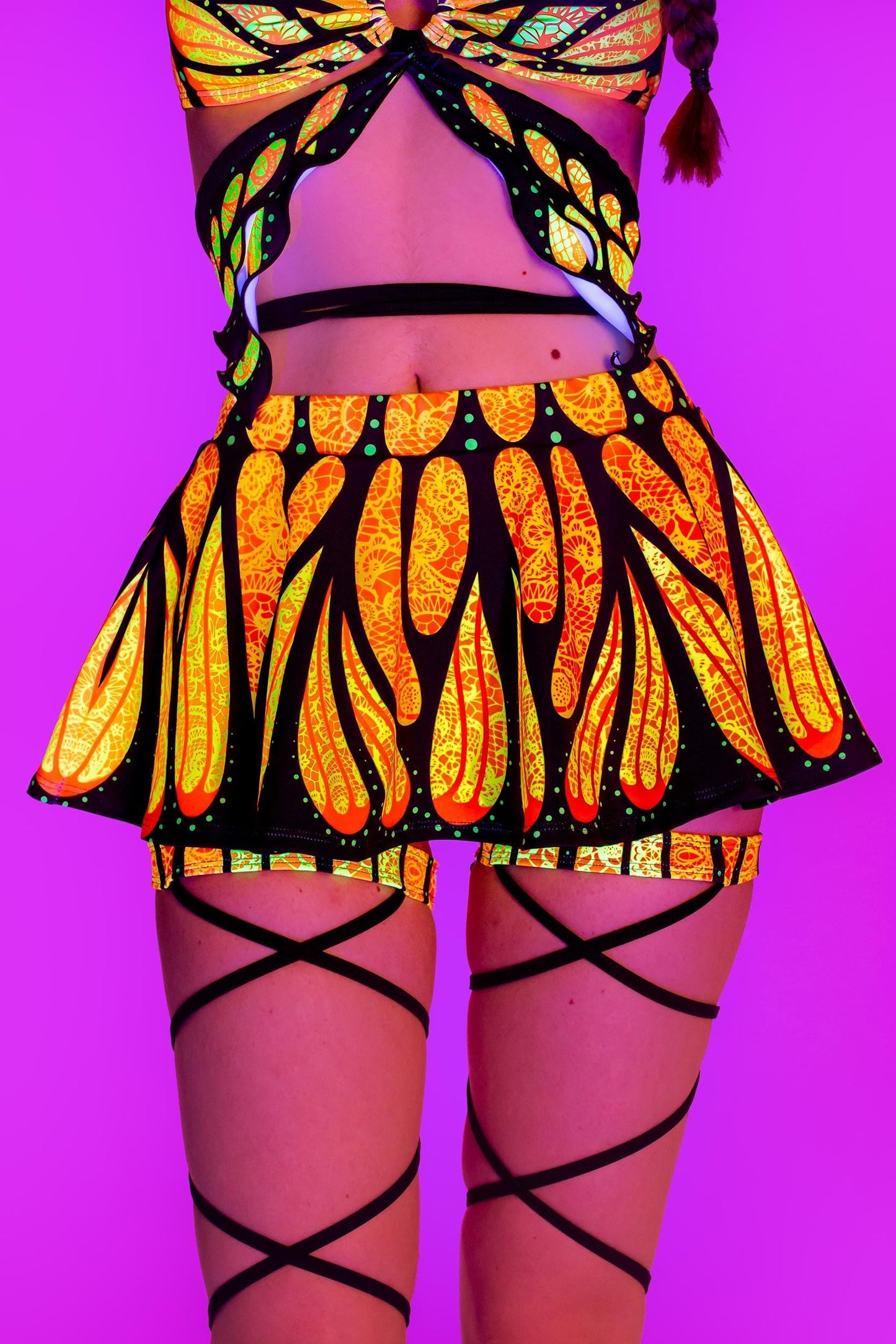 Brilliant Orange Frilly Skirt