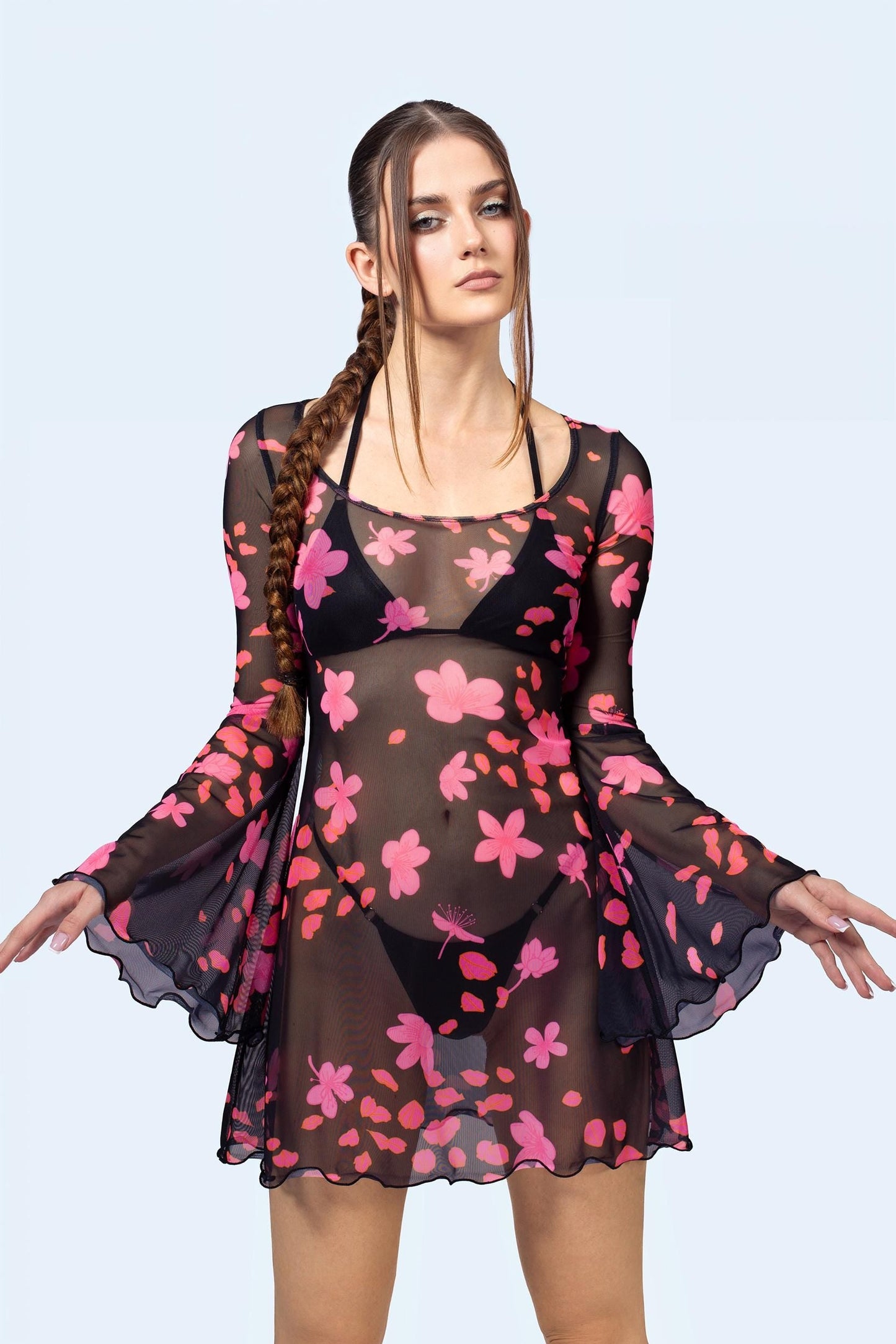 Sakura Mesh Mini Dress