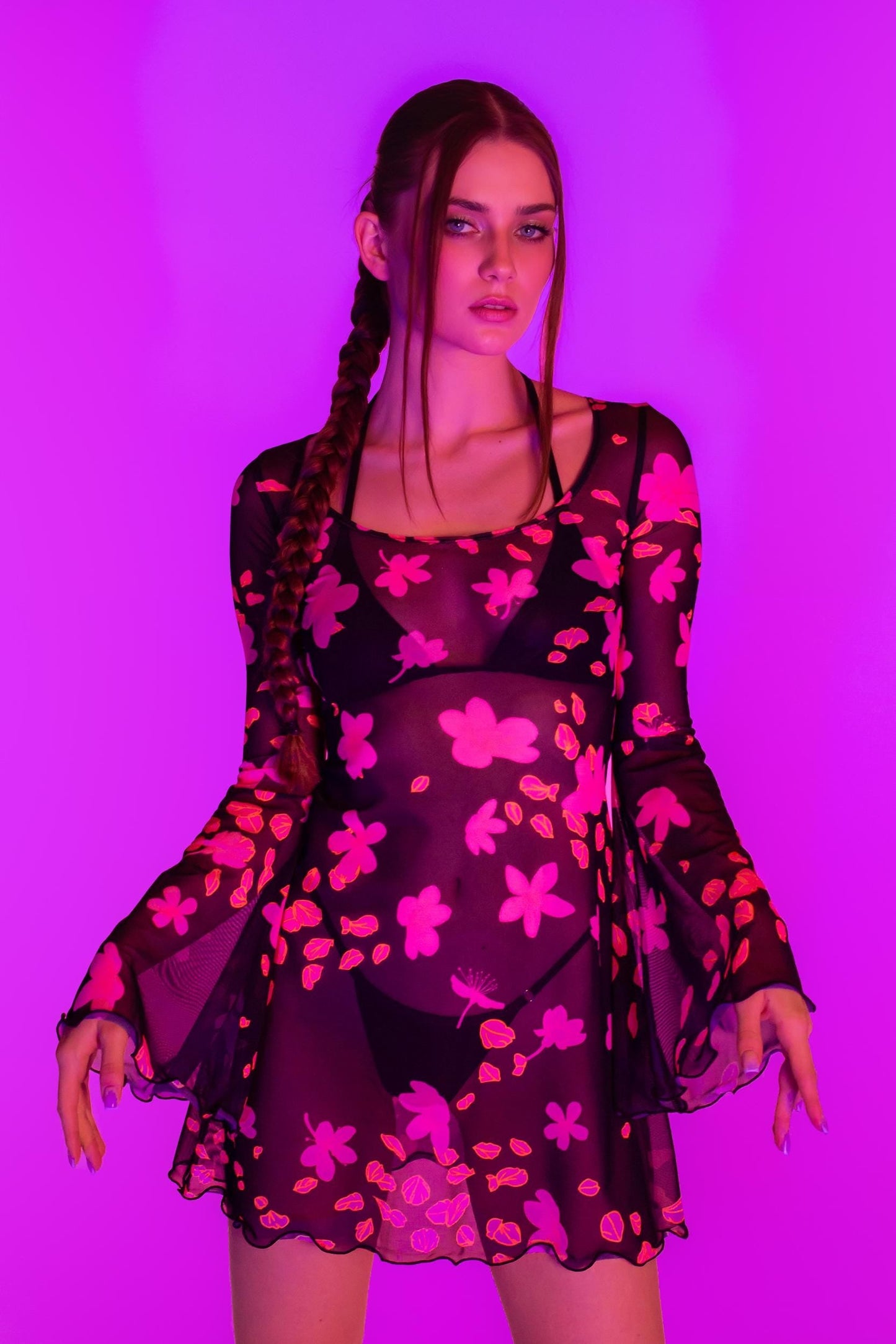 Sakura Mesh Mini Dress