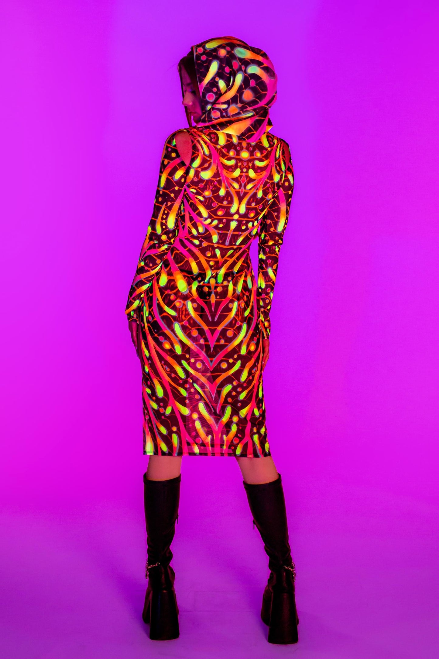 Given Form Mesh Hooded Dress