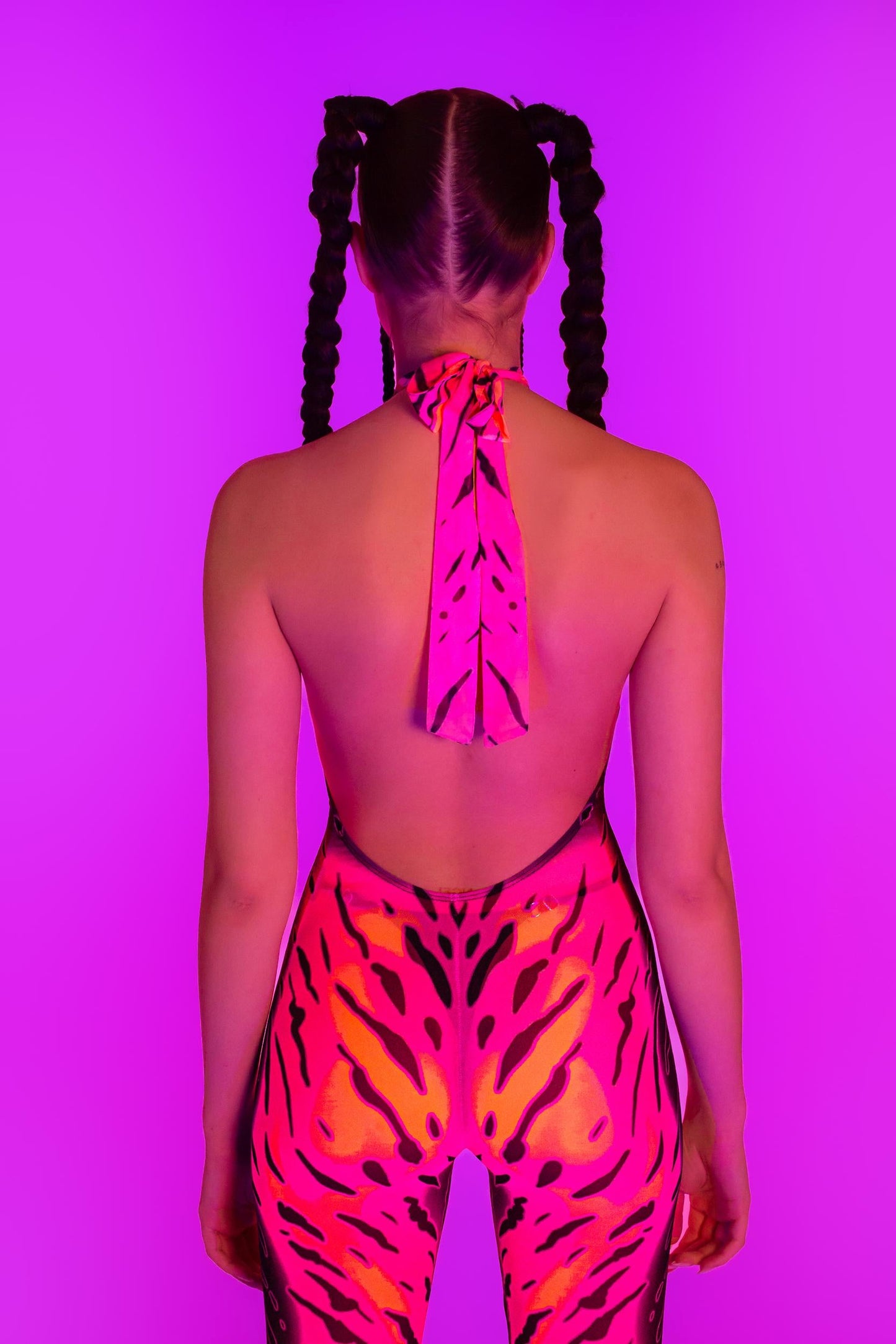 Heightened Instinct Pink Mesh Halter Romper