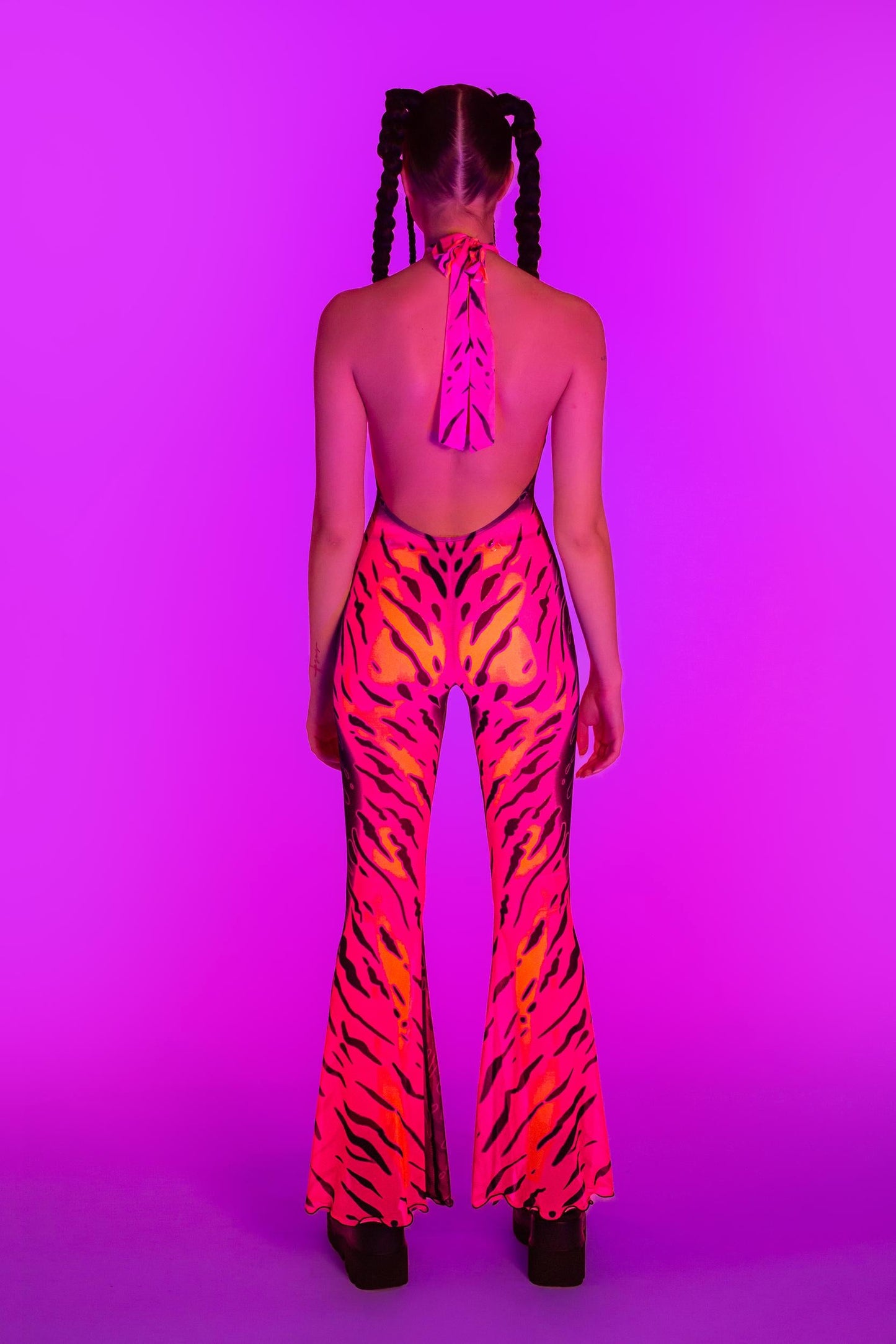 Heightened Instinct Pink Mesh Halter Romper
