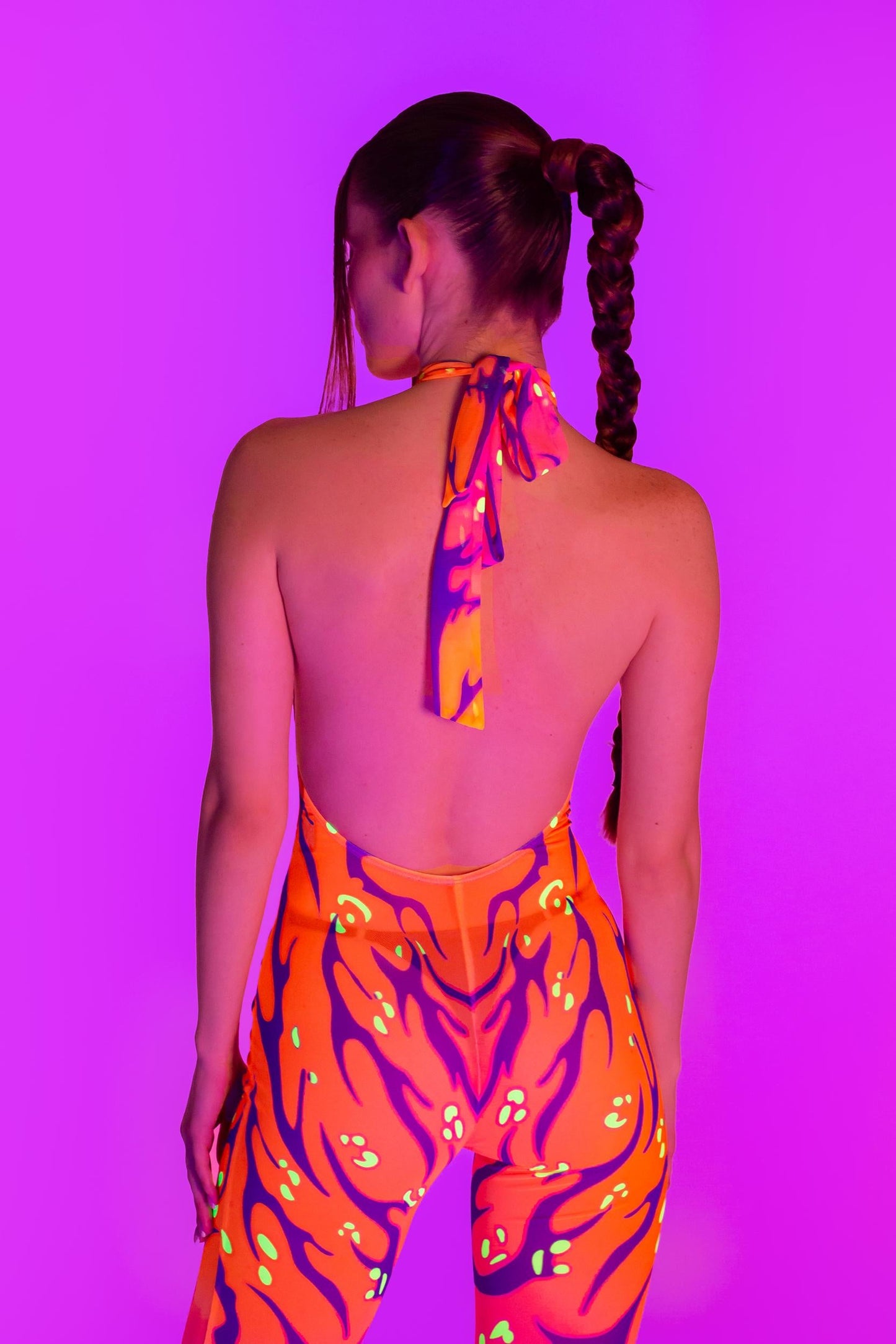 Fire Sign Mesh Halter Romper