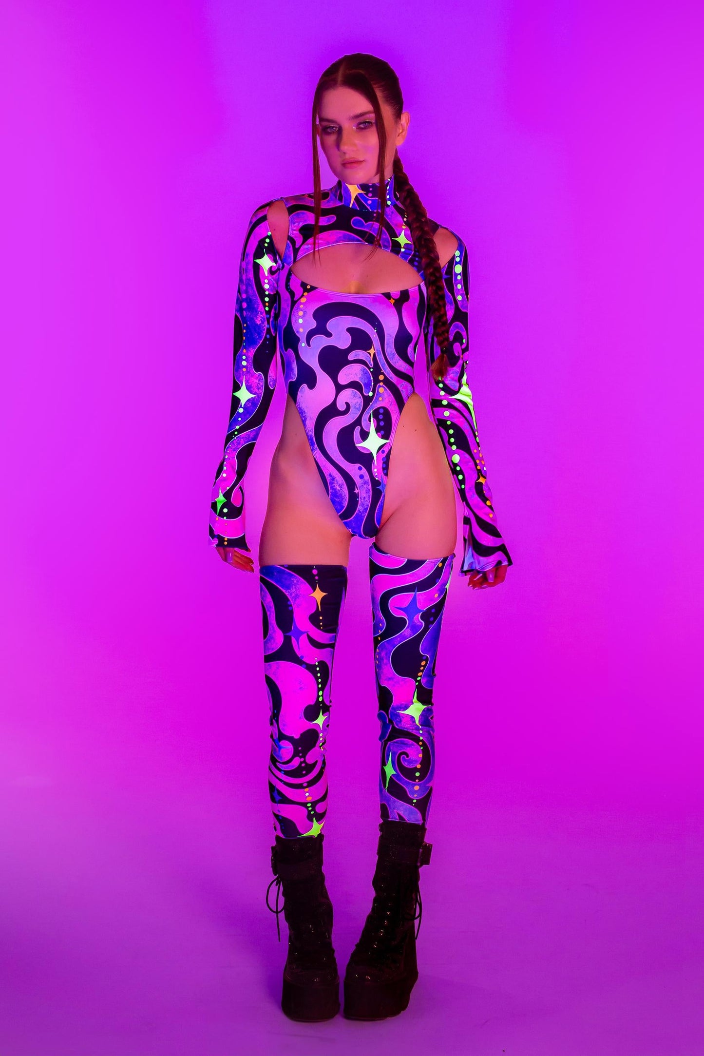 Vast Emptiness In Magenta Keyhole Bodysuit