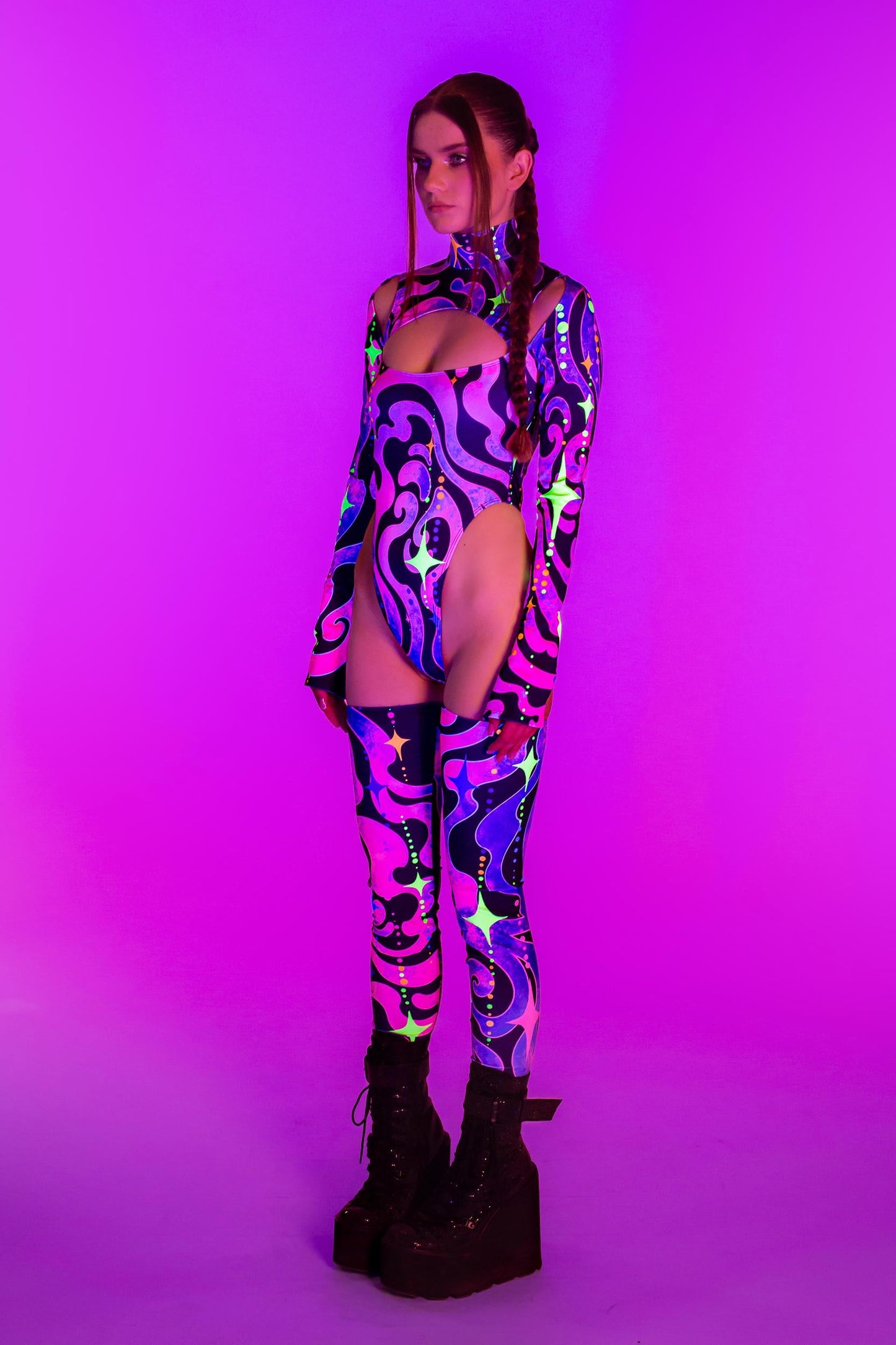 Vast Emptiness In Magenta Keyhole Bodysuit