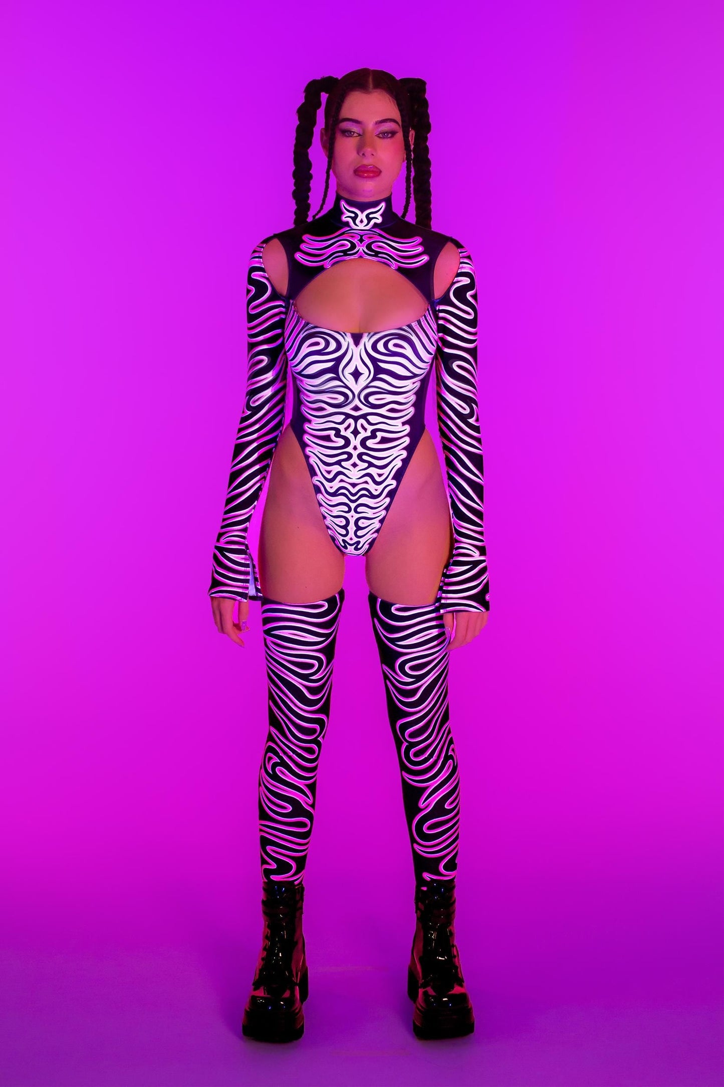 Eye Of The Pink Tiger Keyhole Bodysuit