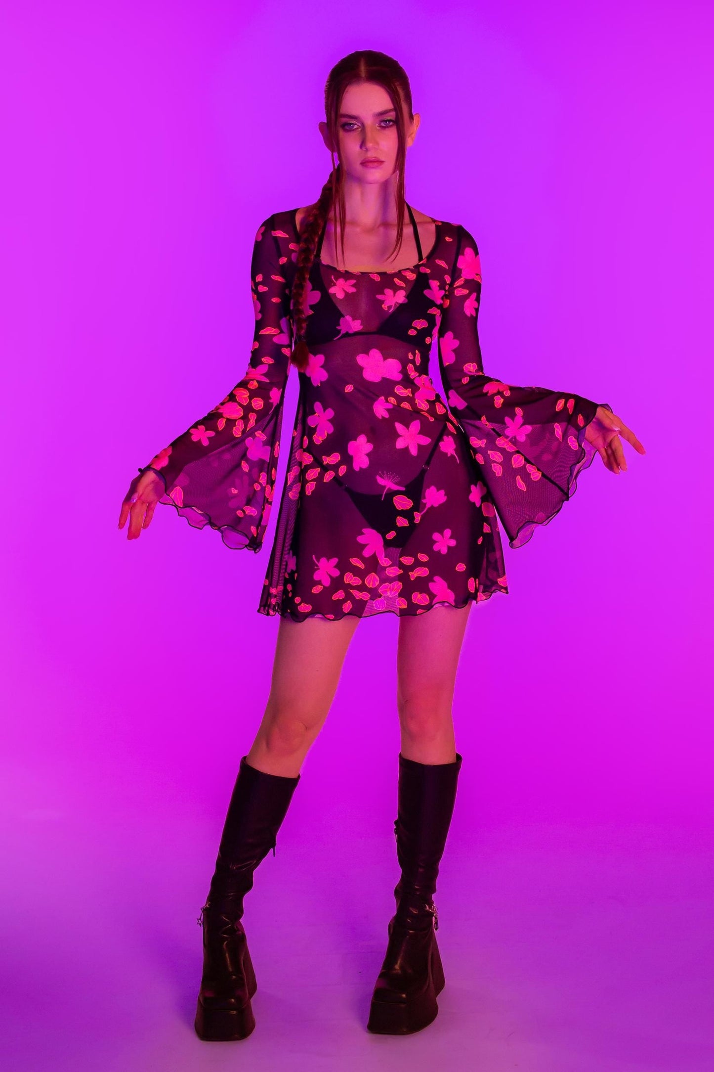 Sakura Mesh Mini Dress
