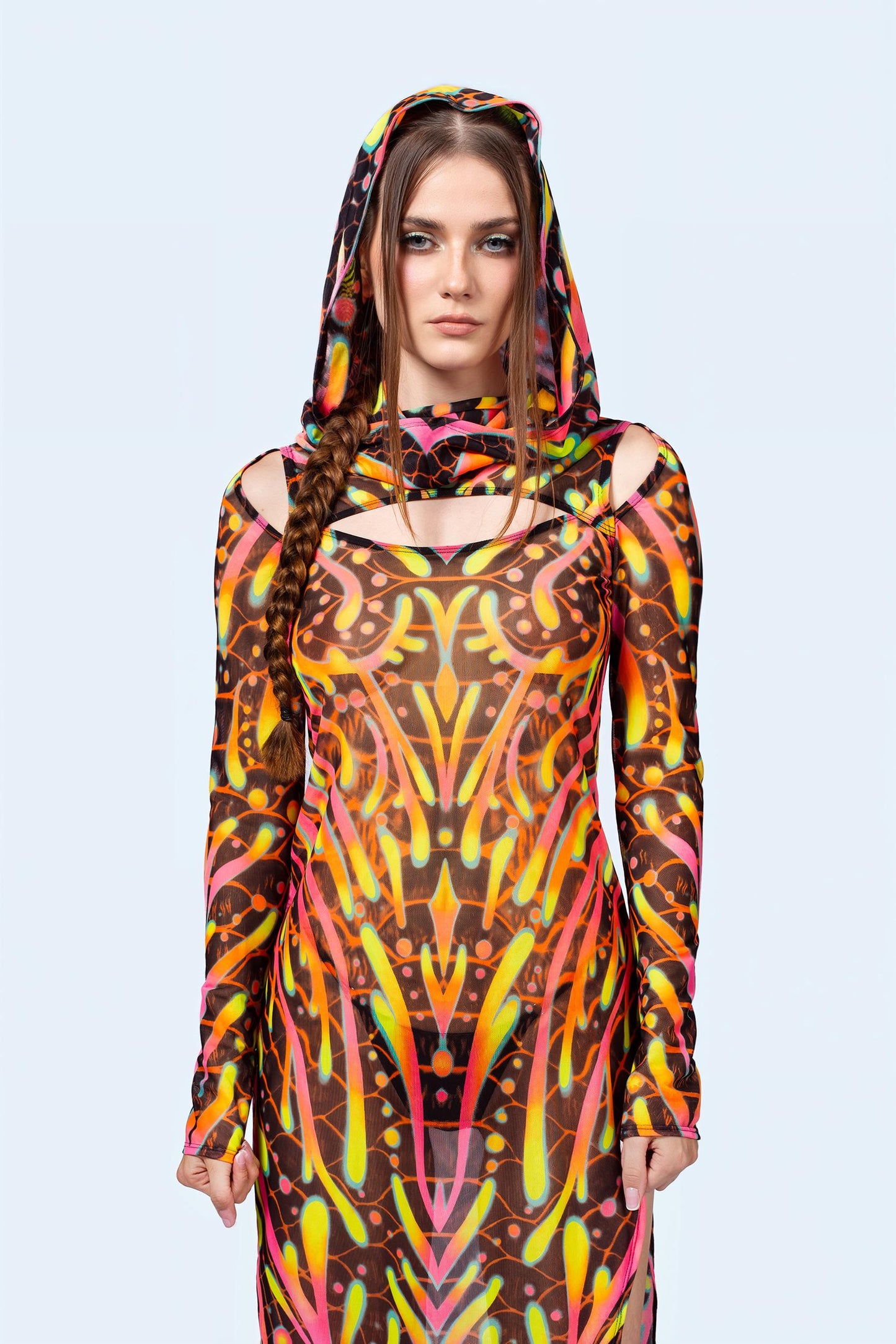 Given Form Mesh Hooded Dress