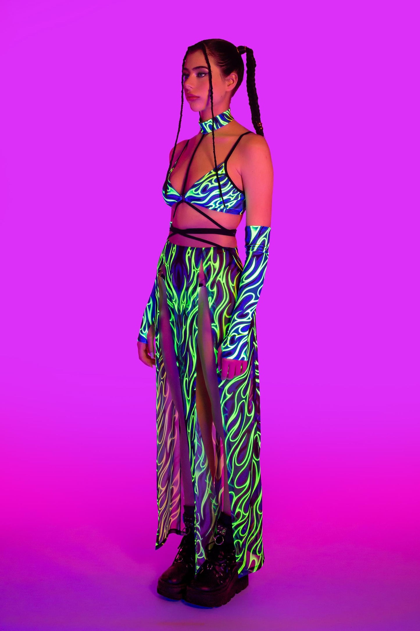 Spitfire Slit Mesh Skirt