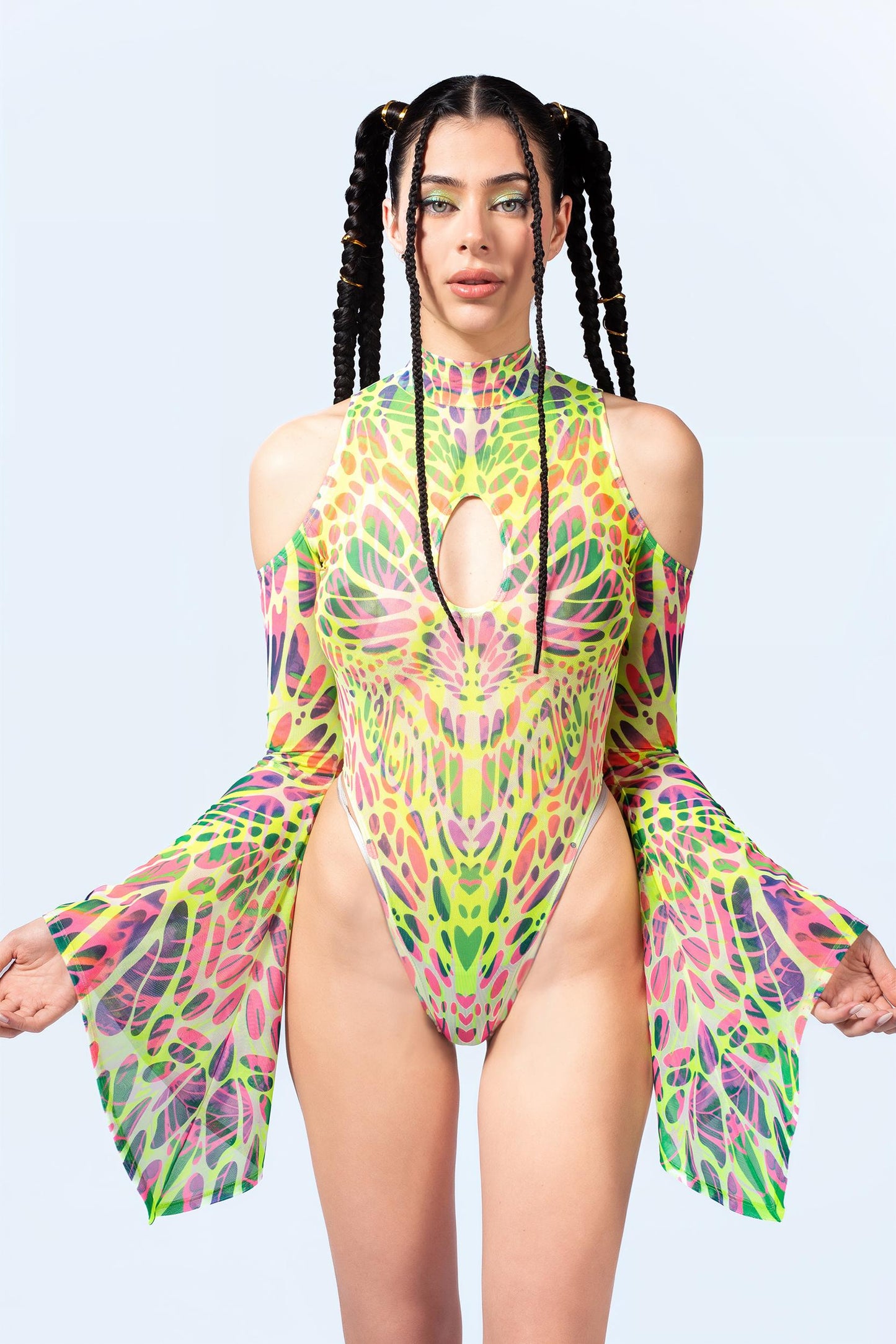 Touch My Nerve Flared Sleeve Bodysuit