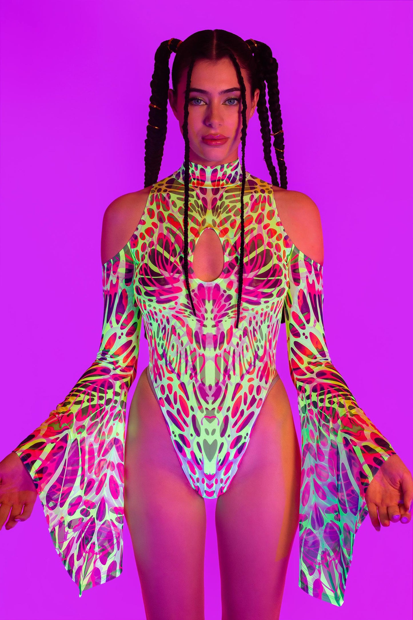 Touch My Nerve Flared Sleeve Bodysuit