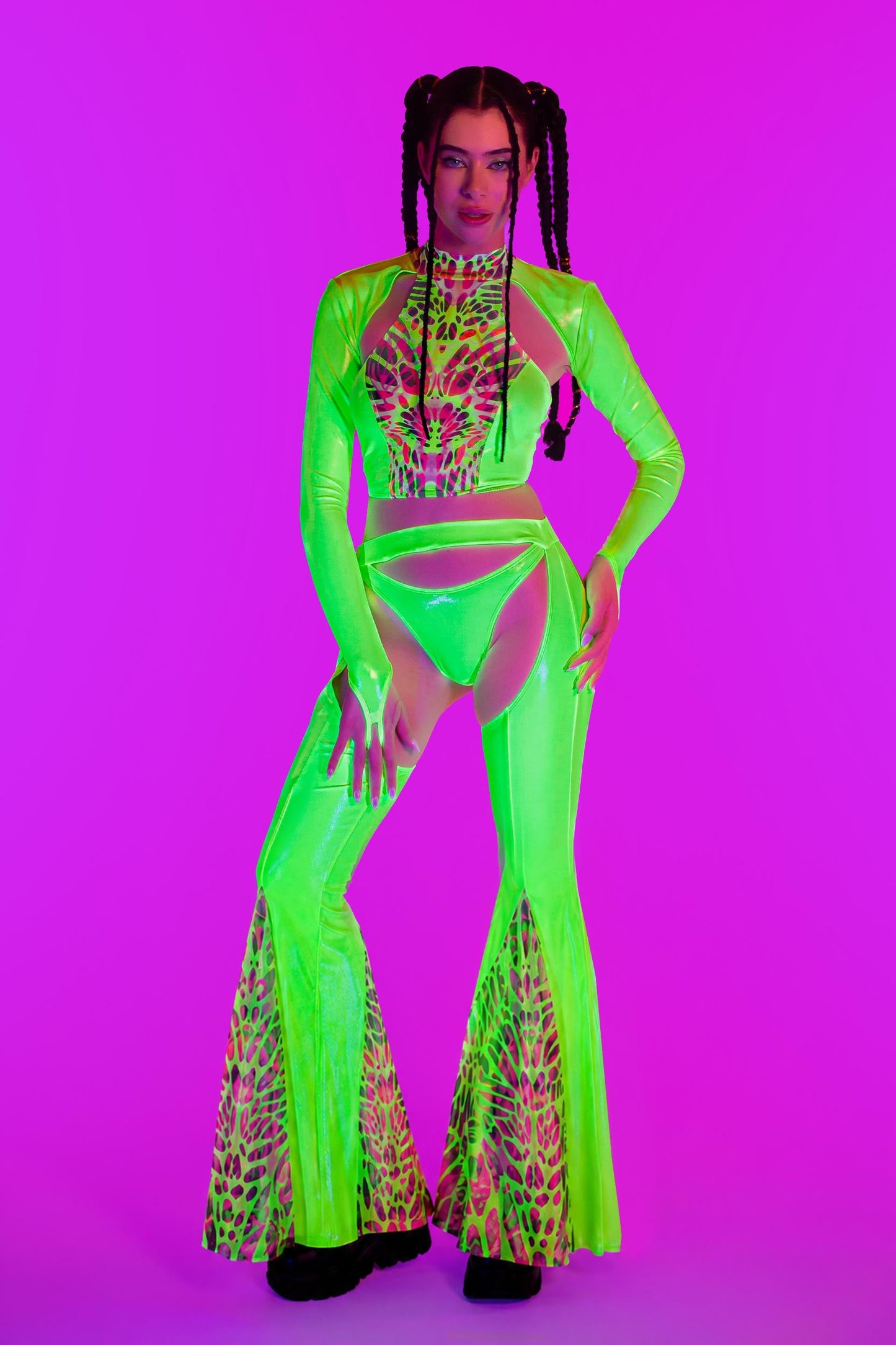 Lime Wire Flared Chaps
