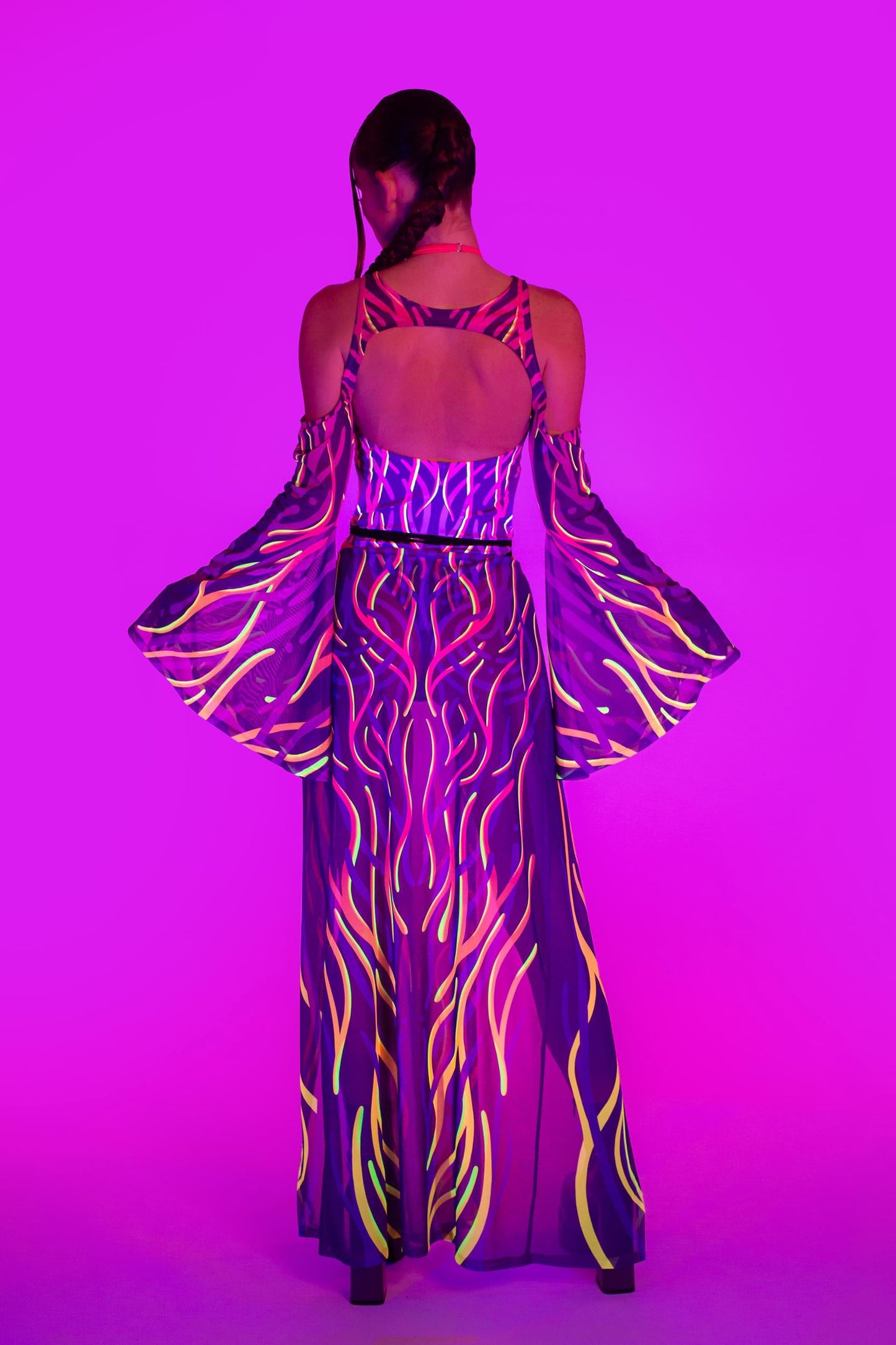 Electrict Heat Keyhole Halter Bodysuit