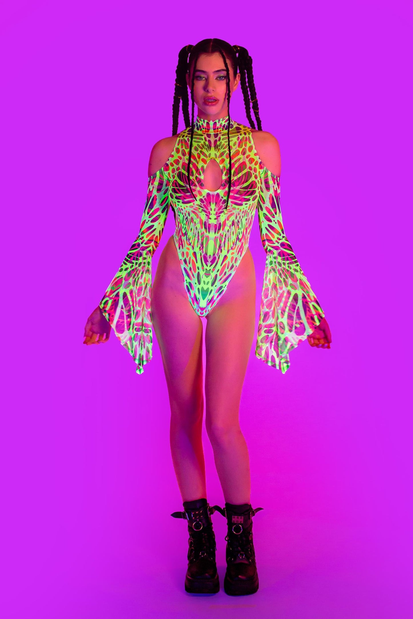 Touch My Nerve Flared Sleeve Bodysuit