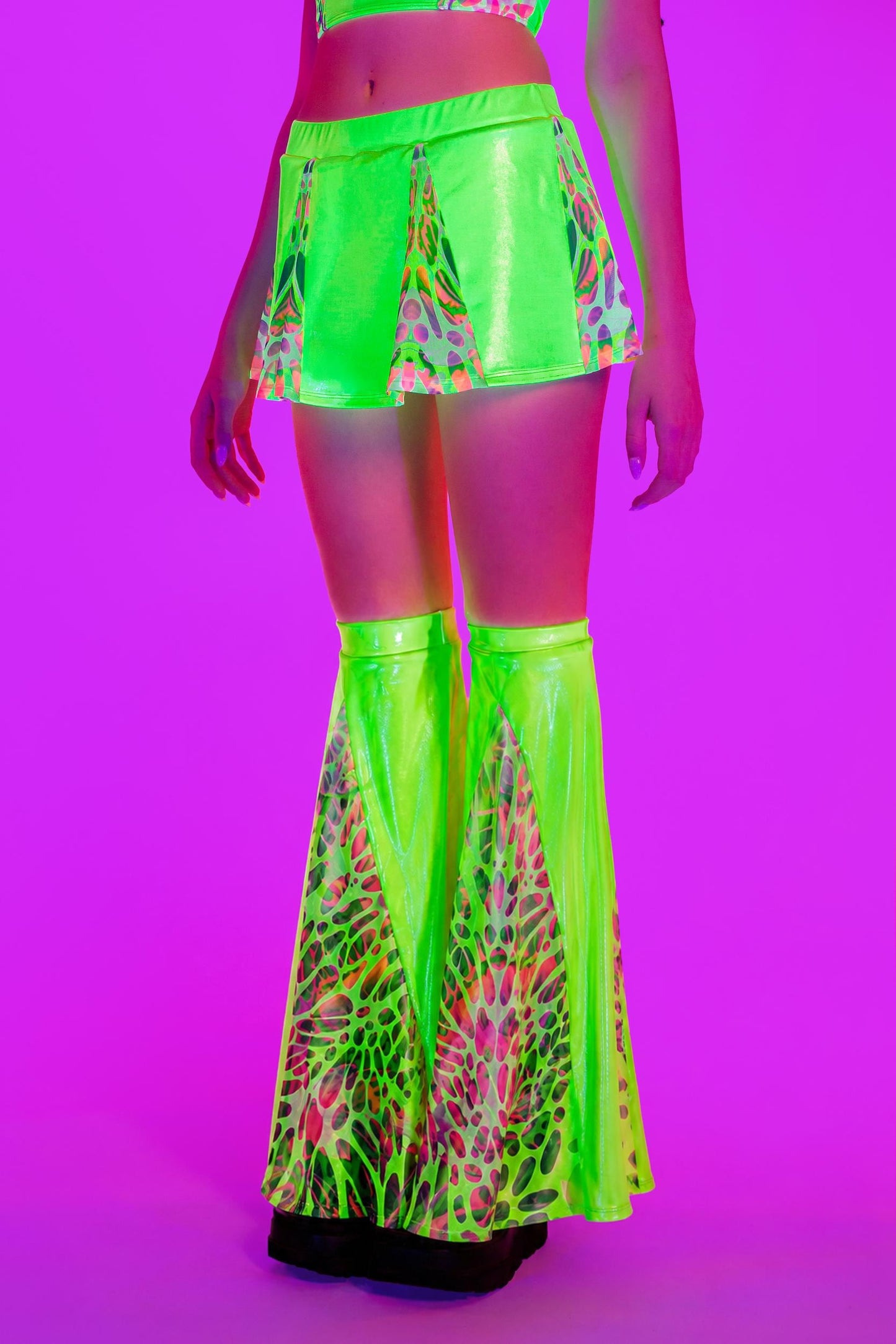 Lime Wire Paneled Skirt