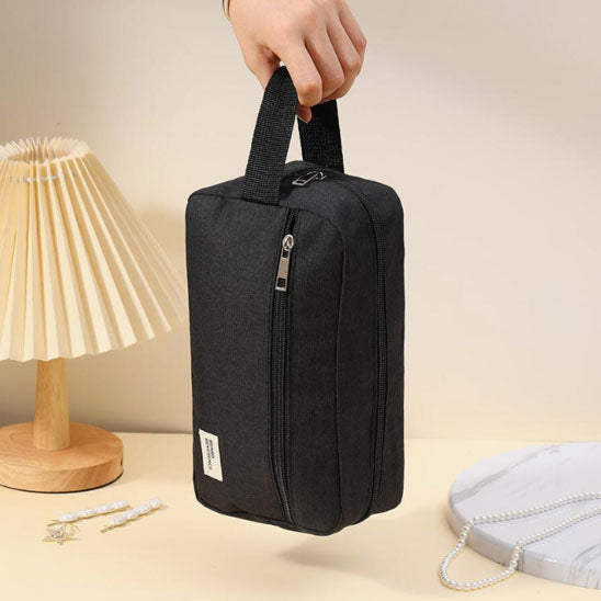 Hanging Toiletry Bag Large Capacity Waterproof Portable Travel Cosmetic Bag Gray for Men Women Bathroom Storage Organizer
