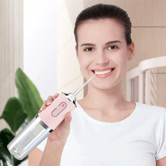 Portable Oral Irrigator Water Flosser – USB Rechargeable Dental Cleaning Tool with 4 Nozzles & 200ML Tank