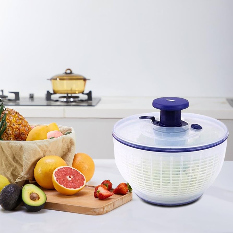 Salad Spinner Manual Pull Handle Large Capacity Dishwasher Safe