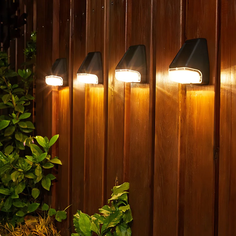 Solar Wall Light Automatic Dusk to Dawn LED Outdoor Black