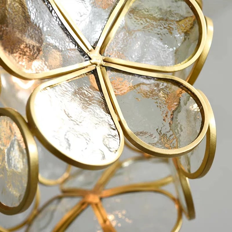 Flower Glass Petal Cluster Pendant Light
