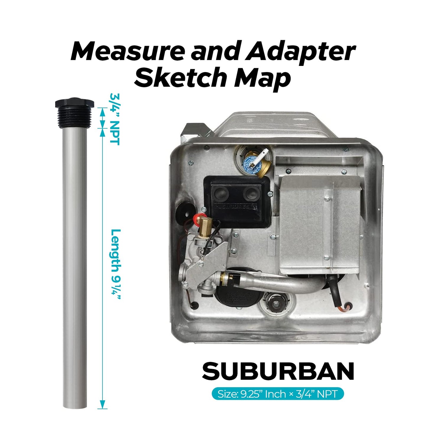 Fogatti Magnesium Anode Rod for RV Water Heater Replacement