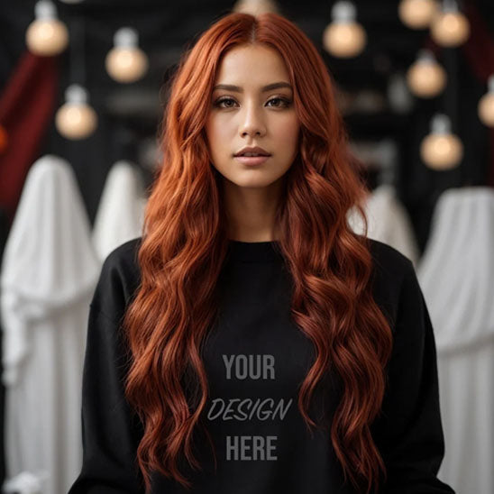 13X4 Ginger Synthetic Lace Front Wig – Long Wavy Black Hair Cosplay Wig for Women, Glueless & Heat Resistant