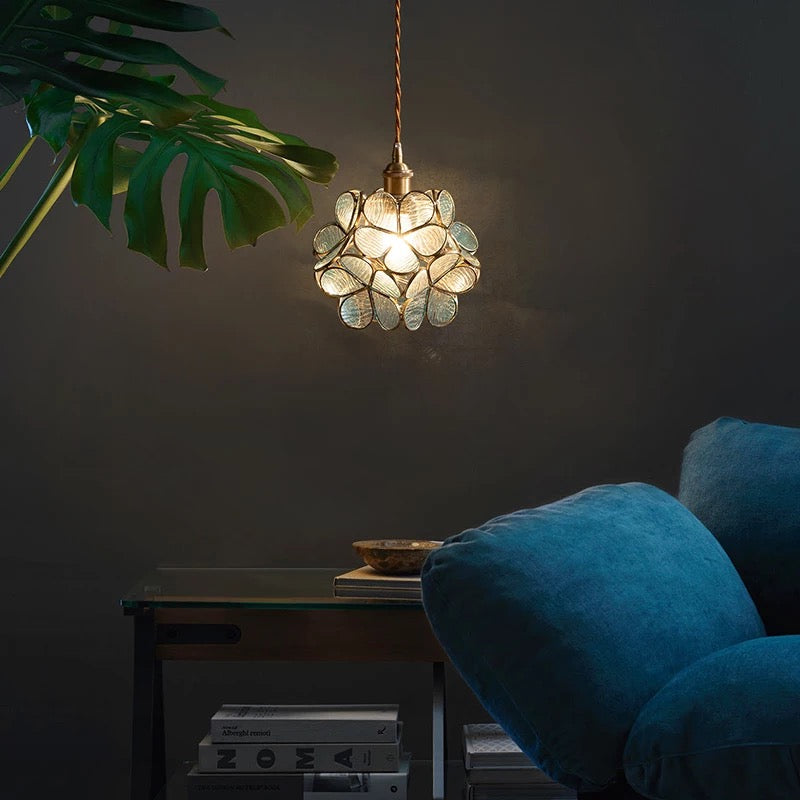 Flower Glass Petal Cluster Pendant Light