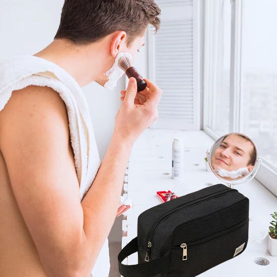Hanging Toiletry Bag Large Capacity Waterproof Portable Travel Cosmetic Bag Gray for Men Women Bathroom Storage Organizer