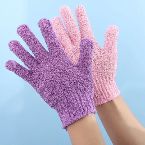Bath Products – 2pcs Exfoliating Shower Gloves & Back Scrub Towel Set