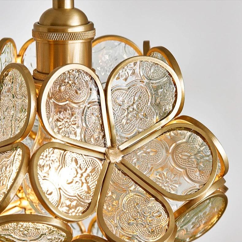 Flower Glass Petal Cluster Pendant Light