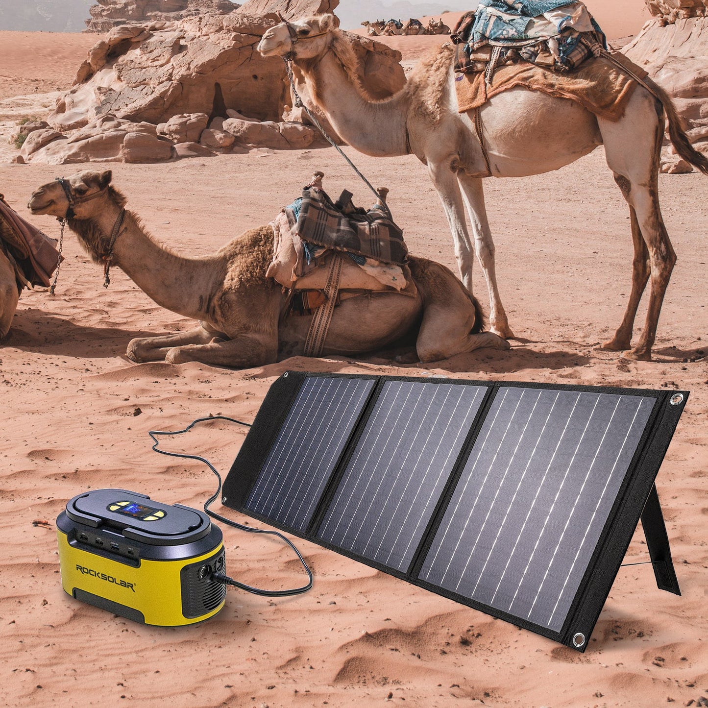 ROCKSOLAR 60W 12V Foldable Solar Panel Portable USB Solar Battery Charger