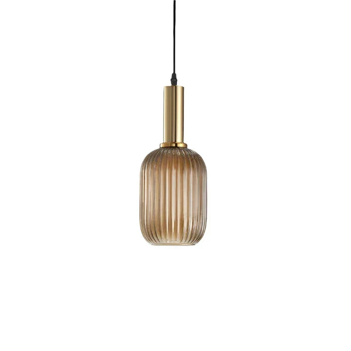 Retro Coloured Glass Pendant Light With Iron Fitting