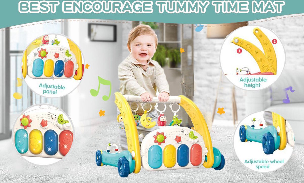 Baby loopwagen - Baby mat - Baby rek - Set 2in1 - Multifunctioneel - Educatief Babyspeelgoed