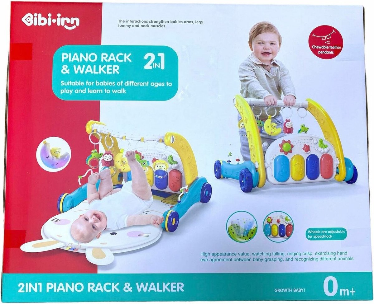 Baby loopwagen - Baby mat - Baby rek - Set 2in1 - Multifunctioneel - Educatief Babyspeelgoed