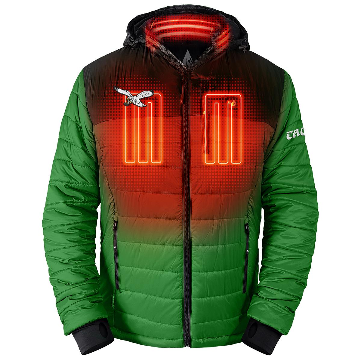 ActionHeat Philadelphia Eagles 5V Men's Colorblock Puffer Battery Heated Jacket