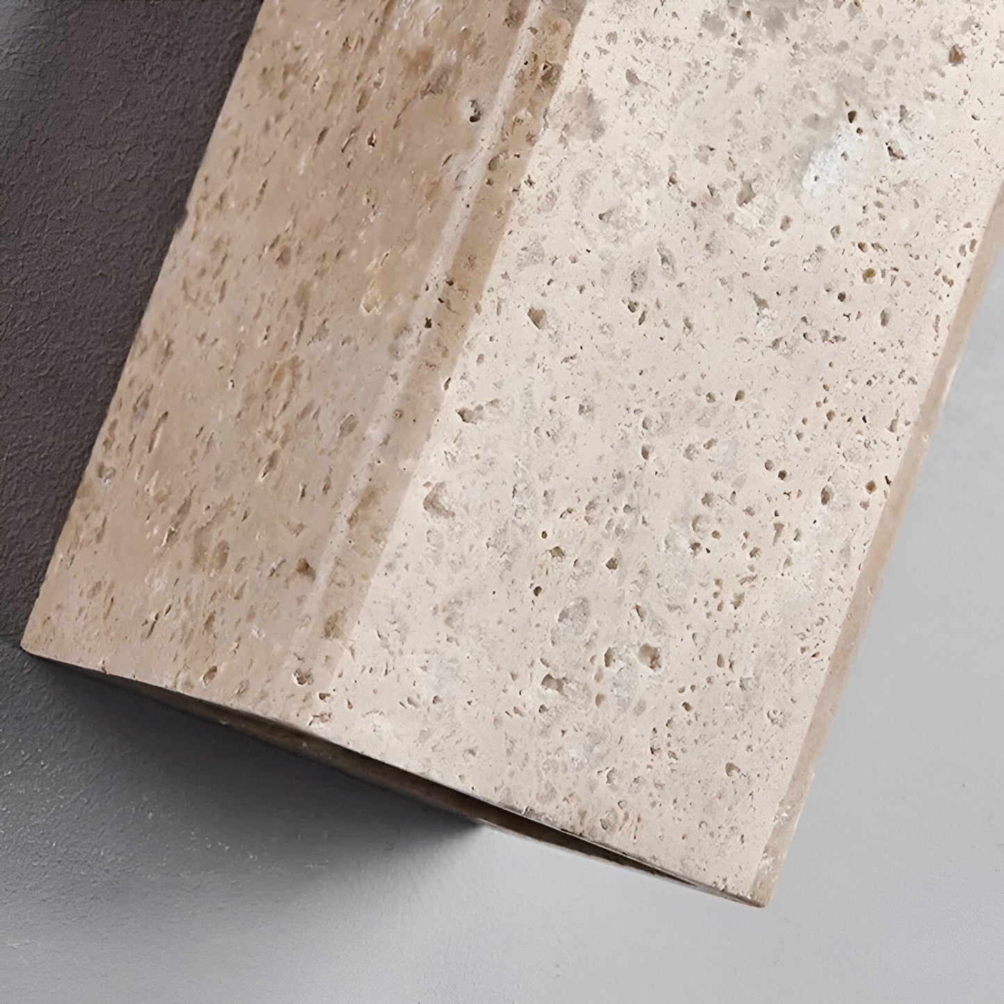 Minimalist Travertine Stone Outdoor LED Wall Light With Natural Cave Stone Shade