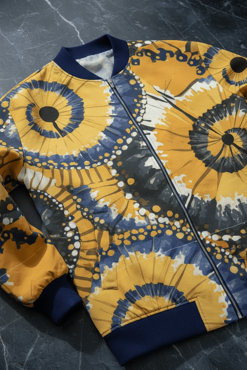 Jellyfish Bloom Reversible Silk Bomber | Abstract Art Jacket