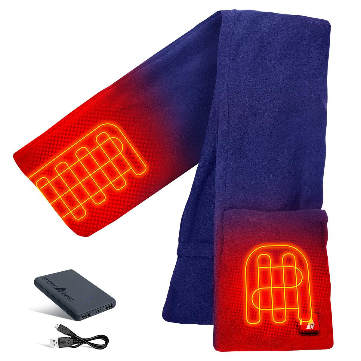 ActionHeat 5V Battery Heated Fleece Scarf with Pockets