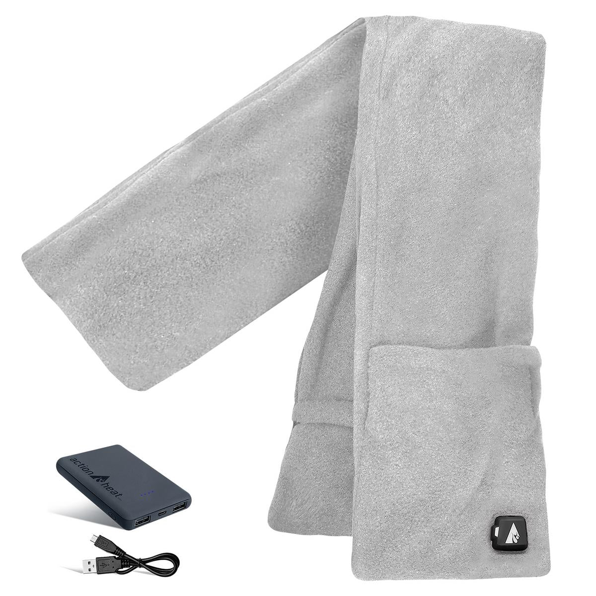 ActionHeat 5V Battery Heated Fleece Scarf with Pockets