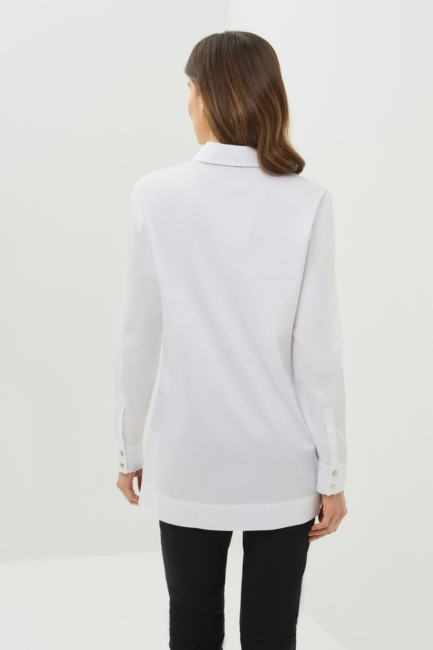 Kari Poplin Oversized Full Contrast Zip Collared Shirt