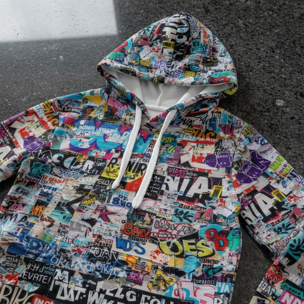 Kids Graffiti Hoodie | All-Over Print Sublimated Pullover