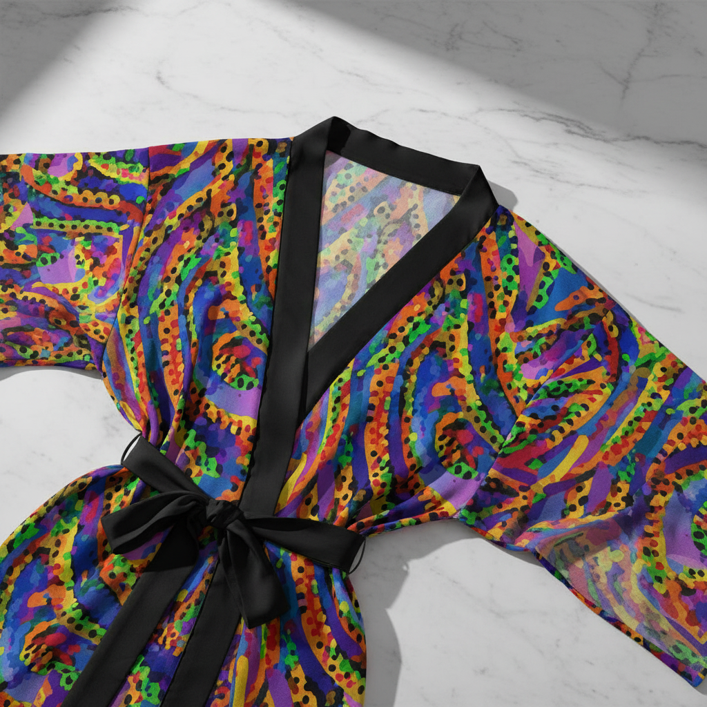 Dragon Ballistic Kimono Robe for Fierce Feminine Maximalists — Samurai-Inspired AOP Kaftan, Bold Japanese-Style Statement Robe