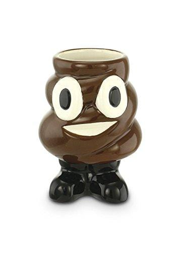 KOVOT Set of 6 Emoji Ceramic Shot Glasses - Each Holds 3 Ounces