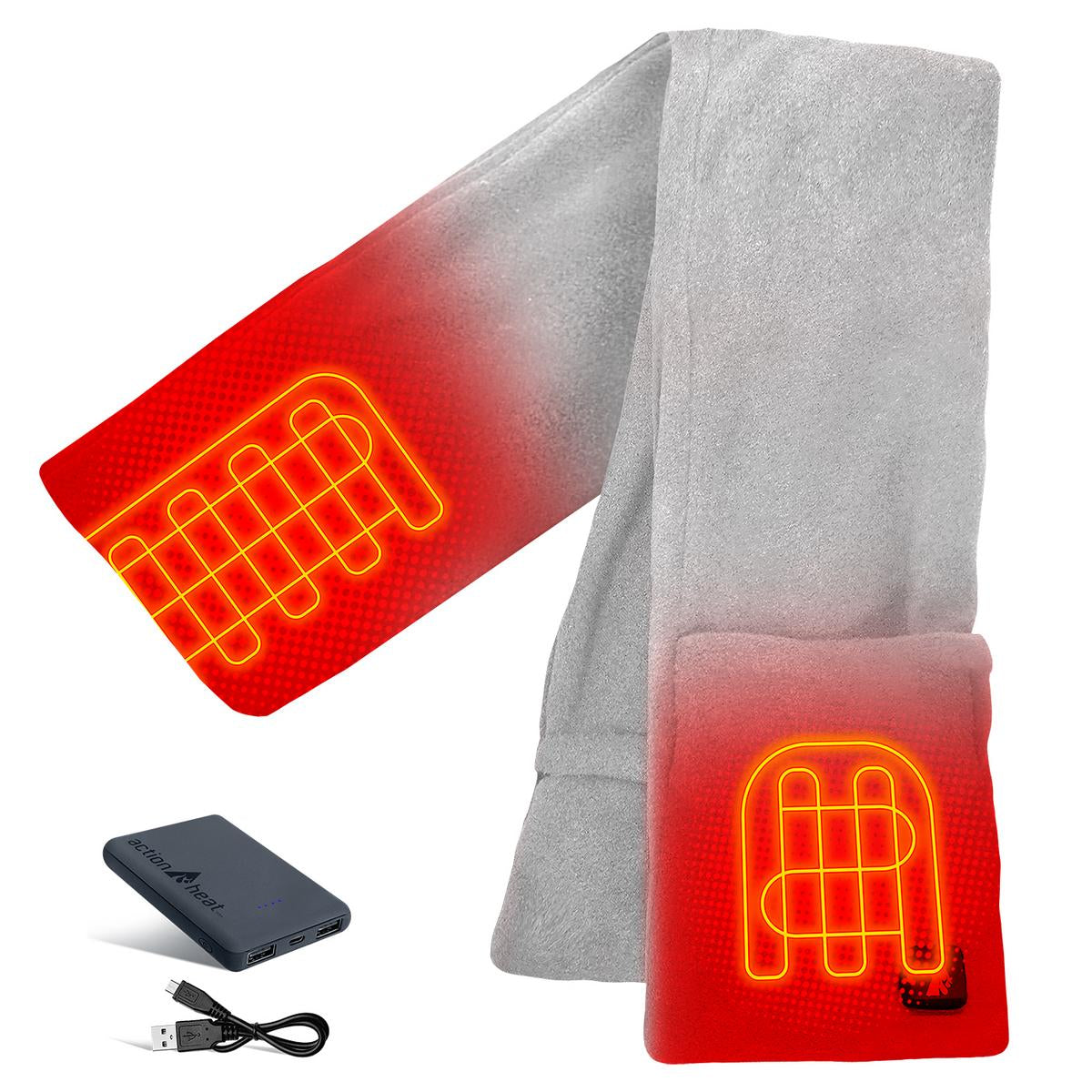 ActionHeat 5V Battery Heated Fleece Scarf with Pockets